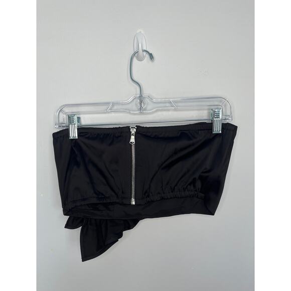 & Other Stories Black Strapless Ruffle Top Women US 6 One Shoulder Partywear‎ - Picture 2 of 8